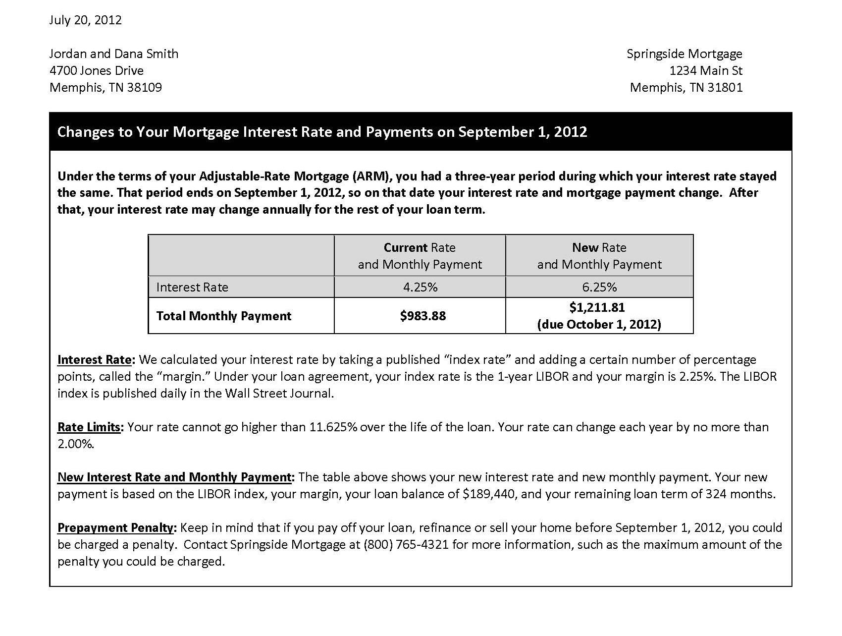 Legacy sample form for § 1026.20(c)