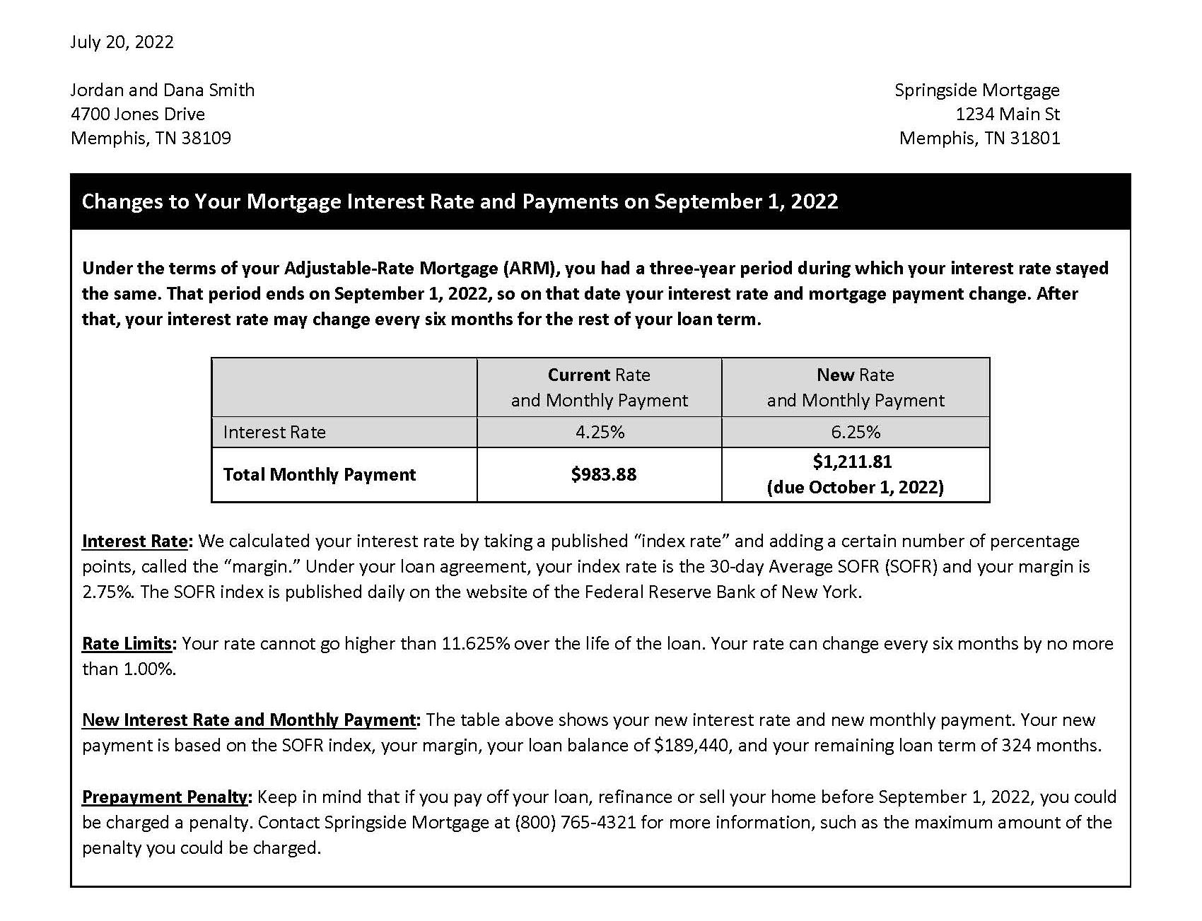 Sample form for § 1026.20(c)