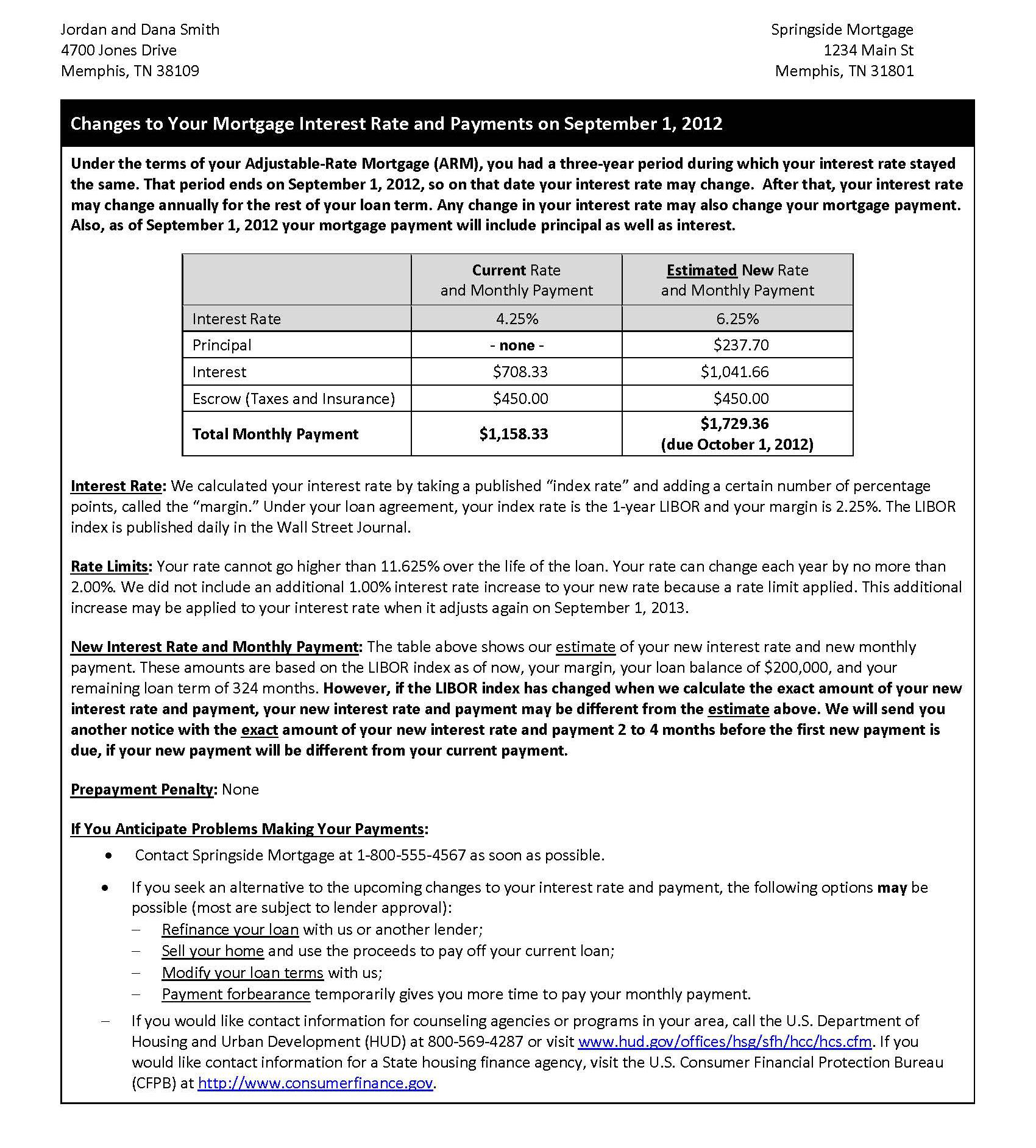 Legacy sample form for § 1026.20(d)